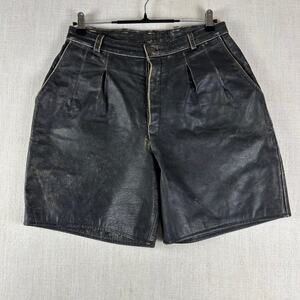 Echtes Leder Real Leather Shorts Button Fly Sz 30 6.5" Inseam